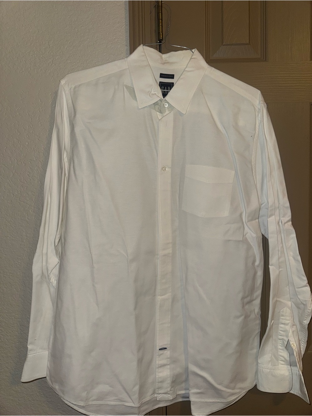 GAP White Men's Long-Sleeve Dress Shirt